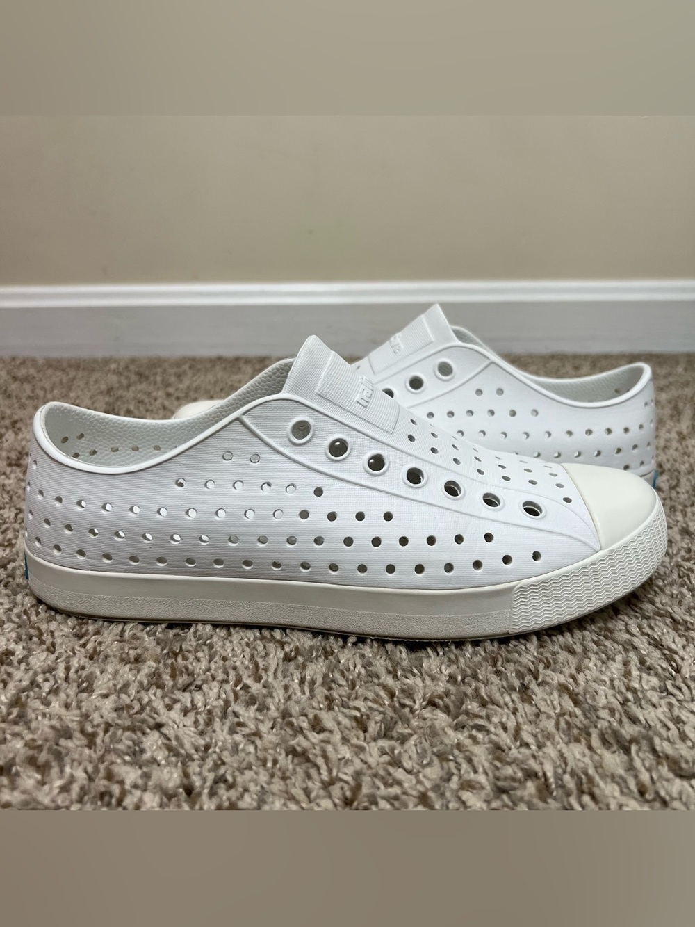 White Perforated Slip-On Women’s Sneakers